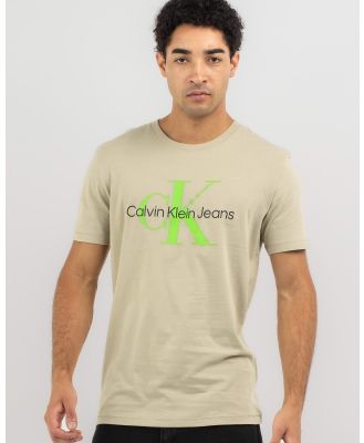 Calvin Klein Men's Seasonal Monologo T-Shirt in Natural