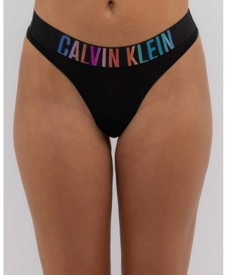 Calvin Klein Women's Intense Power Pride Cotton Thong in Black