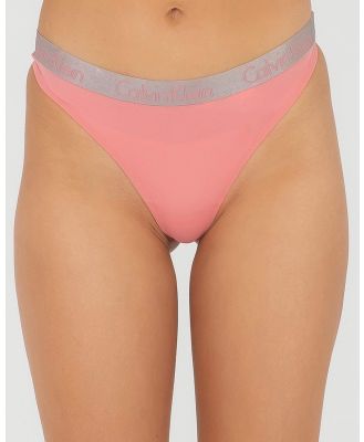 Calvin Klein Women's Radiant Micro Thong in Coral