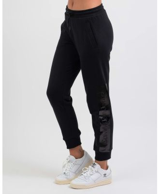 Calvin Klein Women's Shiny Logo Block Track Pants in Black