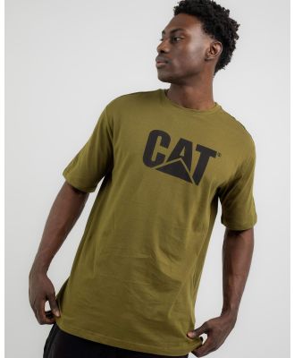 Cat Men's Original Fit Logo T-Shirt in Green