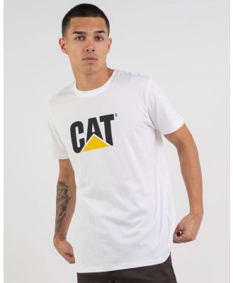 Cat Men's Original Fit Logo T-Shirt in White