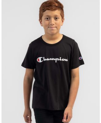 Champion Boys' Script T-Shirt in Black