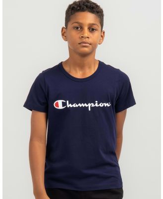 Champion Boys' Script T-Shirt in Navy