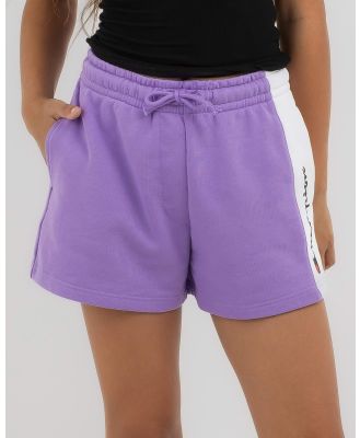 Champion Girls' French Terry Panel Shorts in Purple