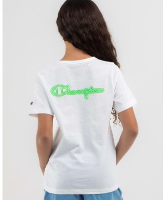 Champion Girls' Graphic Short Sleeve T-Shirt in White