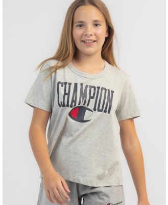 Champion Girls' Sporty Boxy T-Shirt in Grey