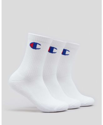 Champion Junior Boys' Medium Sport C Logo Crew Socks 3 Pack in White