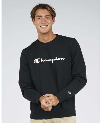 Champion Men's Logo Crew Sweatshirt in Black