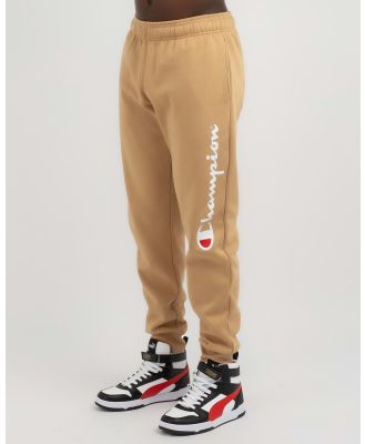 Champion Men's Logo Cuff Track Pants in Natural