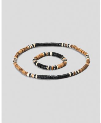 Classics 77 Men's Wooden Necklace Bracelet Combo