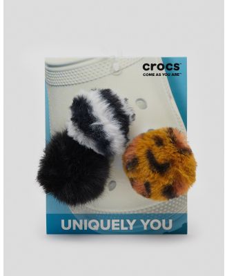 Crocs Girls' Animal Puff Ball Jibbitz 3 Pack