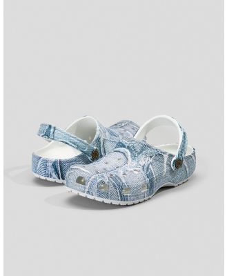 Crocs Women's Classic Denim Clogs in Bleach Denim