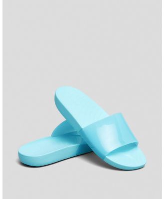 Crocs Women's Splash Glossy Slides in Blue