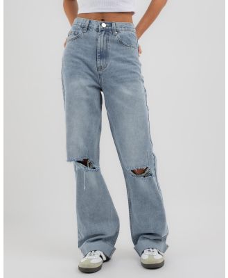 DESU Women's Adorned Jeans in Bleach Denim