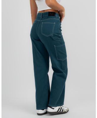 DESU Women's Hound Dog Cargo Jeans in Bleach Denim