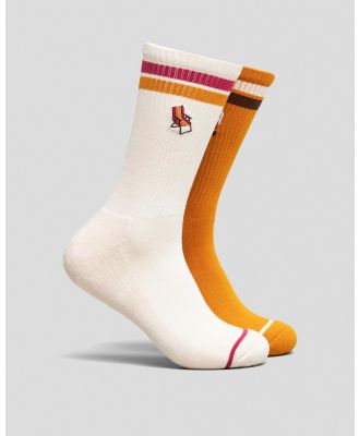 FOOT-IES Men's Backyard Sneaker Socks 2 Pack in Cream