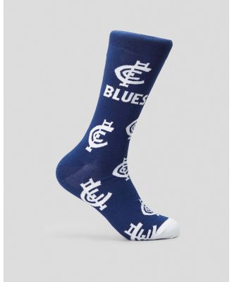 FOOT-IES Men's Carlton Blues Mascot Organic Cotton Socks in Navy