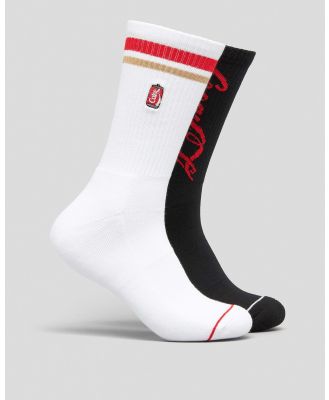 FOOT-IES Men's Coke Can Sneaker Socks 2 Pack in White