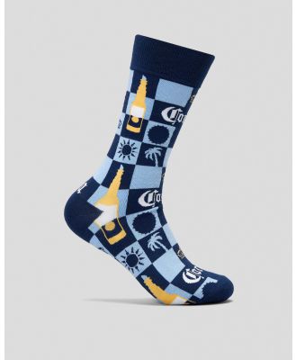 FOOT-IES Men's Corona Checkmate Socks in Navy