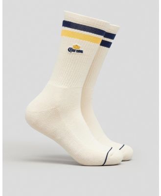 FOOT-IES Men's Corona Retro Sneaker Socks 2 Pack in Cream