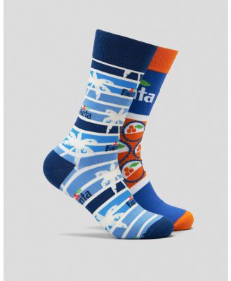 FOOT-IES Men's Fanta Summer Organic Socks 2 Pack in Blue