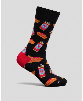 FOOT-IES Men's Melb Bitter Footy Fuel Socks in Black