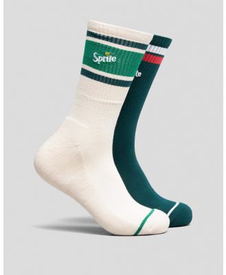 FOOT-IES Men's Sprite 80S Logo Sneaker Socks 2 Pack in Green