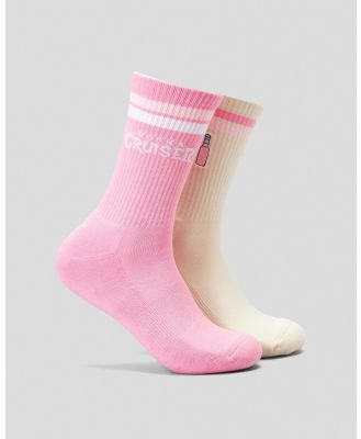 FOOT-IES Women's Vodka Cruiser Guava Socks 2 Pack in Pink