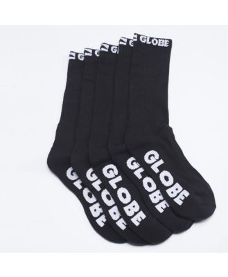 Globe Men's Black Out Crew Socks 5 Pack