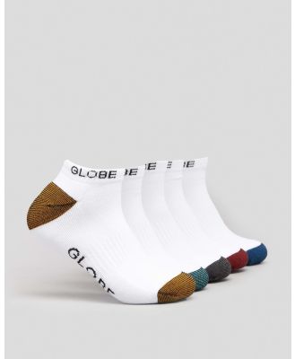 Globe Men's Ingles Ankle 5 Pack Socks in White