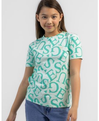 GUESS Girls' Jumbled T-Shirt in Green