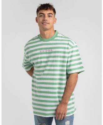 GUESS Jeans Men's Go Logo Stripe T-Shirt in Green
