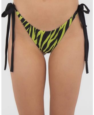 GUESS Women's Pop Zebra Bikini Bottom in Green