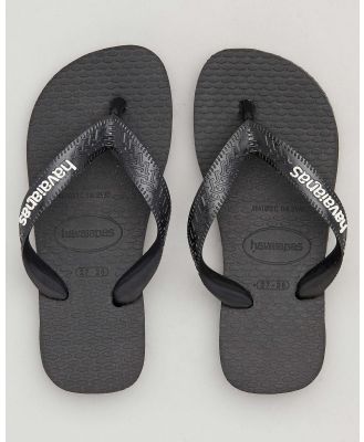 Havaianas Boy's Kids' Logo Thongs Shoes in Black