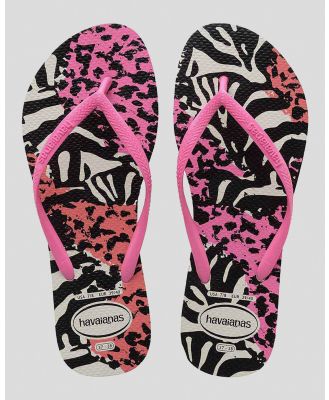 Havaianas Girl's Kids' Slim Animal Print Thongs in Pink