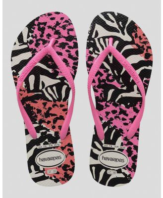 Havaianas Girl's Kids' Slim Animal Print Thongs Shoes in Pink