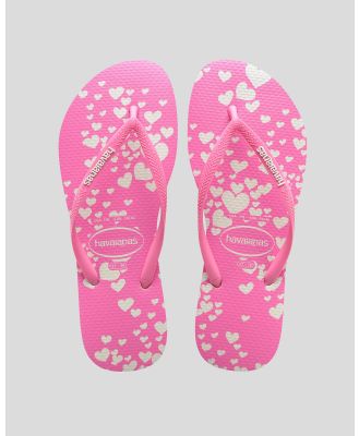 Havaianas Girl's Kids' Slim Mini Hearts Thongs Shoes in Pink