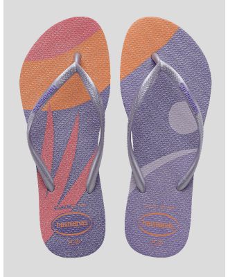 Havaianas Girl's Kids' Slim Palette Glow Thongs Shoes in Purple