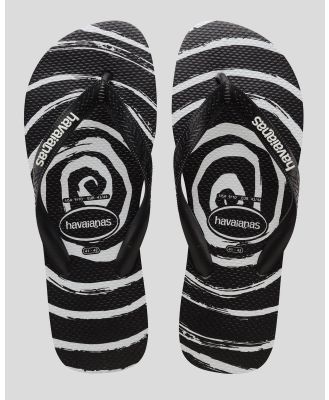 Havaianas Men's Top Whirl Print Thongs in Black