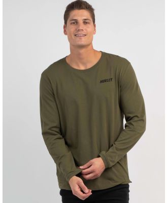 Hurley Men's Everyday Wash Double Fastlane Long Sleeve T-Shirt in Green