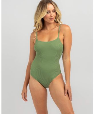 Hurley Women's Gleam Singlet One Piece Swimsuit in Green