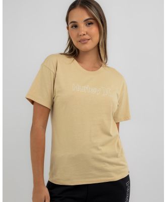 Hurley Women's Oao Outline T-Shirt in Cream