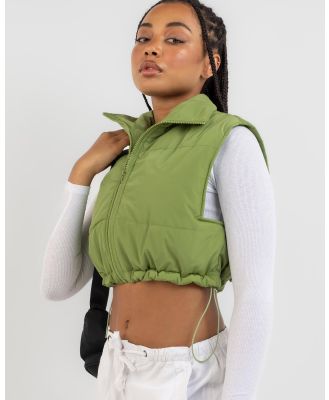 Into Fashions Women's Niseko Puffer Vest in Green