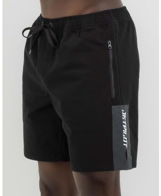 Jetpilot Men's Weekender Walk Shorts in Black