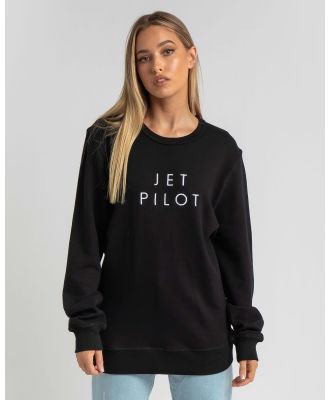 Jetpilot Women's Crew Sweatshirt in Black