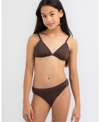 Kaiami Girls' Lora Triangle Bikini Set in Brown