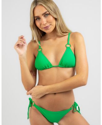 Kaiami Women's Elliott Ring Triangle Bikini Top in Green