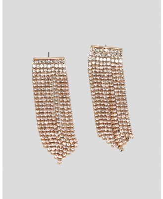 Karyn In LA Girl's Diamante Tassel Earrings in Gold