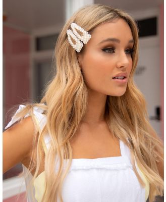 Karyn In LA Girl's Pearl Hair Clip Pack in White